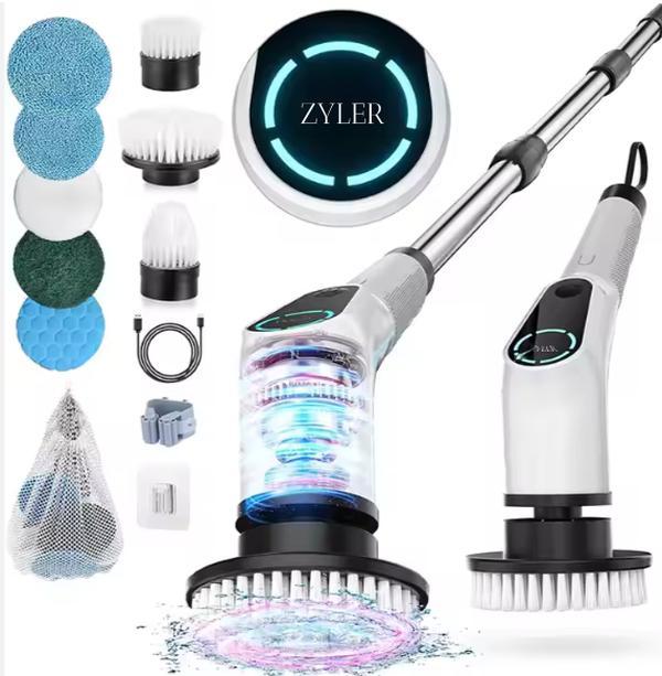 BTH Suppliers Silver Electric Cordless ABS Scrubber Long-Handle