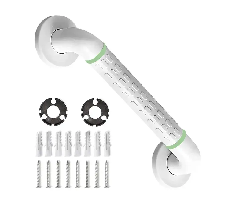 Fossa 24 Inch 304 Stainless Steel Luminous Grab Bar Wall Mounted Safety Balance Handle | Non-Slip for Elderly, Kids | Strong Load Bearing Armrest- Pack of 1 White (Matte Finish)