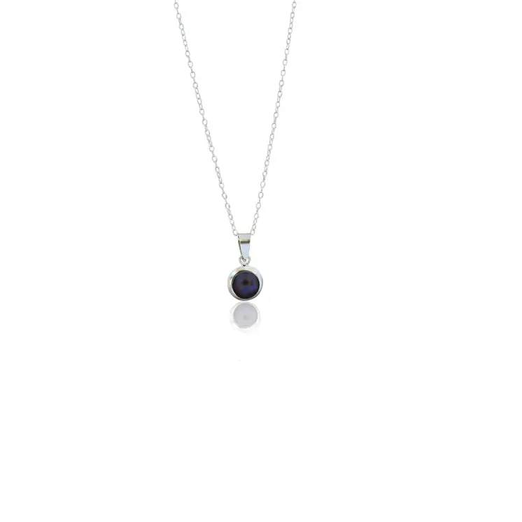 Black Freshwater Pearl Encased In Sterling Silver, .925 Sterling Silver Necklace, Bloom Collection | by nlanlaVictory
