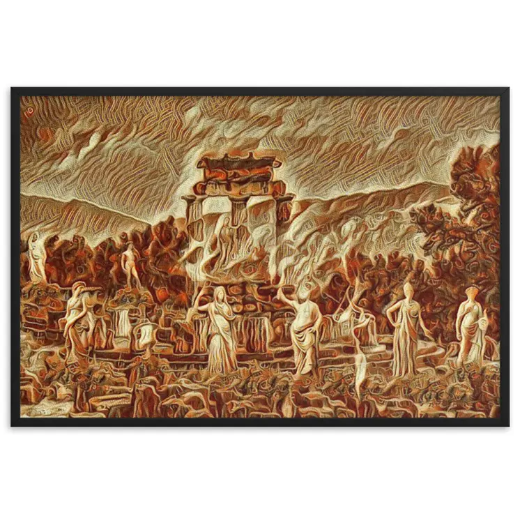 A SUNDAY AT THE ORACLE OF DELPHI Velvet Framed Poster