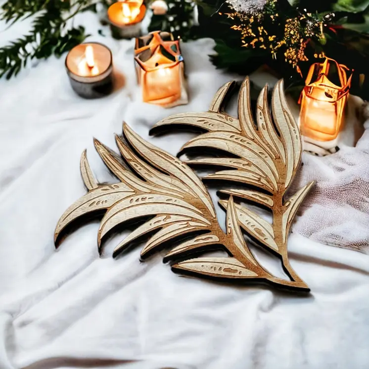 Pot Holder Small Leaves – Nature – Wood – Handmade Gift – Housewarming – Wood Kitchenware